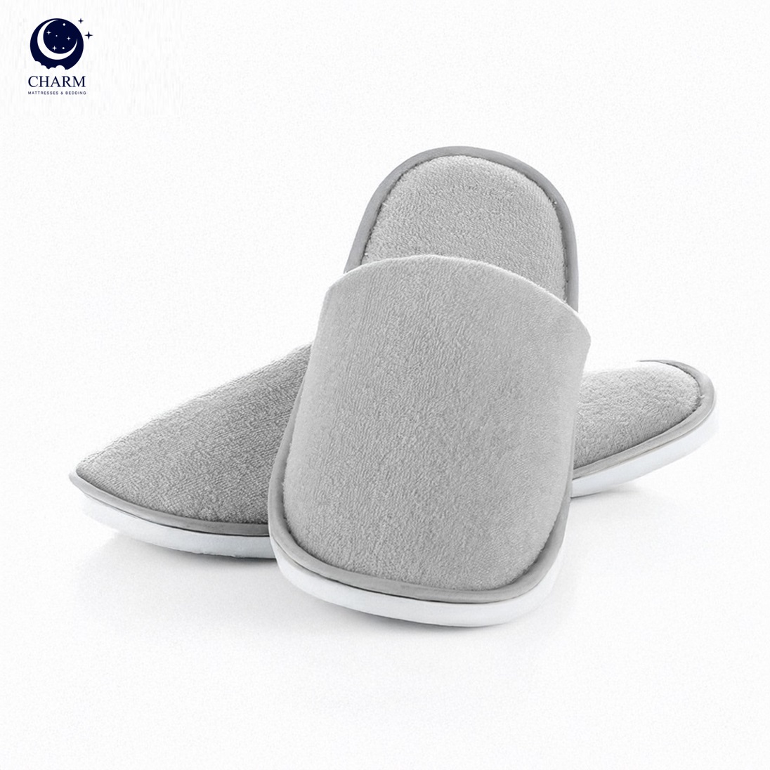 รองเท้าใส่ในบ้าน CHARM ขนแกะเทียม สีเทาโพลาร์ ไซซ์ฟรี ใส่สบาย ซักได้_1